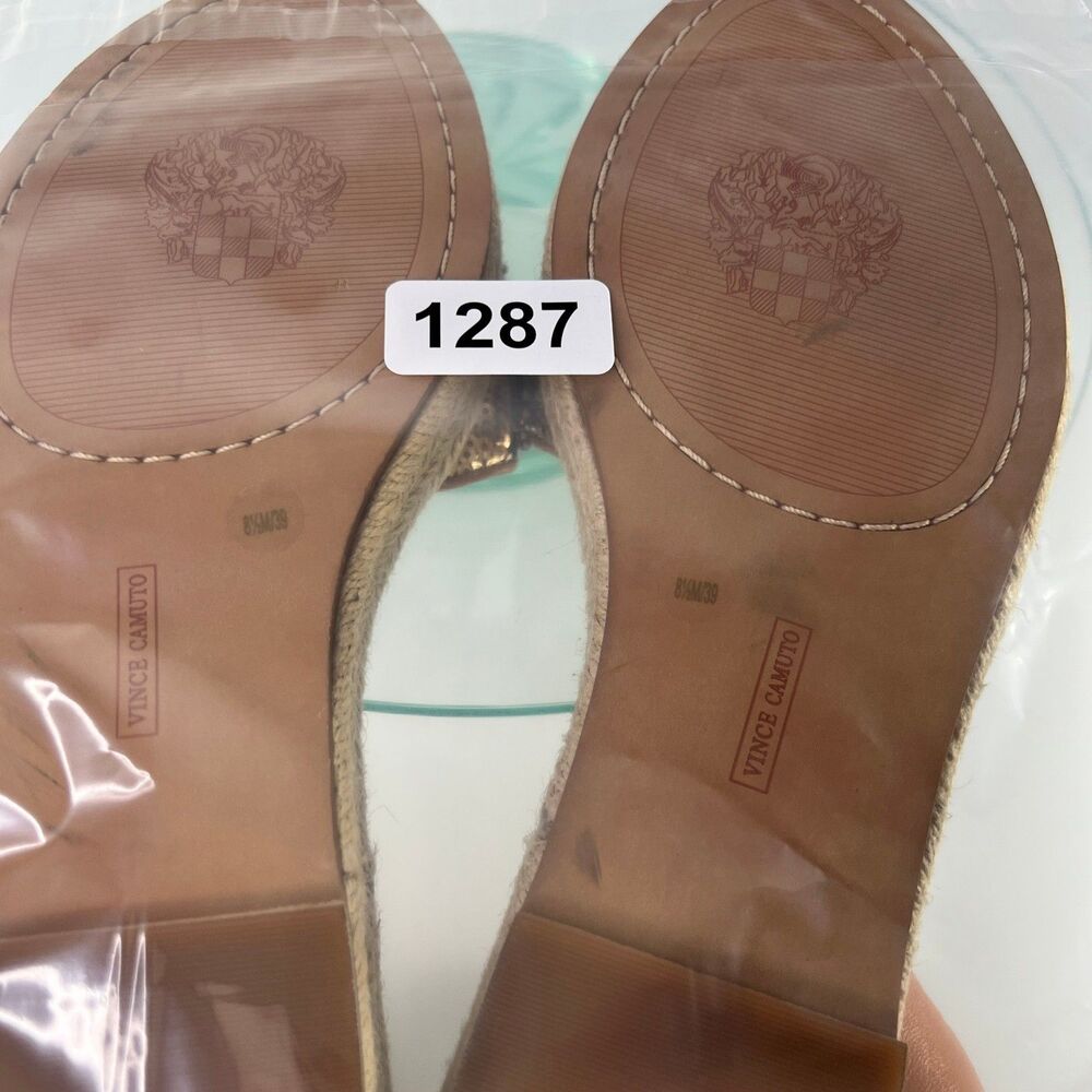 Vince Camuto Kathalia Flatform espadrille Brown Leather Sequin - Picture 7 of 7